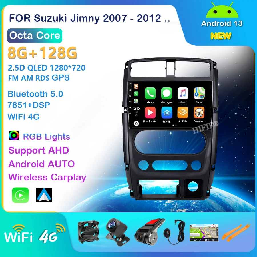 

Автомагнитола для Suzuki Jimny 2007-2012, мультимедийный видеоплеер, навигатор, GPS, стерео, авто, Android, 2 DIN, DVD
