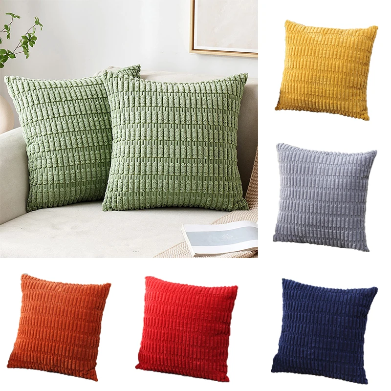 

Nordic Corduroy Cushion Covers 2pieces White Throw Pillow Cover Home New Decoration For Living Room 45X45CM Fluffy Pillowcase