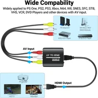 HD 1080P AV to HDMI RCA To HDMI Composite Adapter Converter With USB Cable CVBS AV Adapter For N64 Wii PS1/2/3 Xbox One SNES etc - Image 4