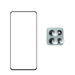 Premium Full Cover Tempered Glass Screen Protector with Anti - Scratch Front Film & Soft Fiber Lens Film (1 glass 1 lens film)