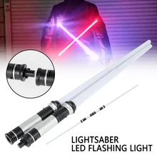 

2Pcs Laser Lightsaber 2 In 1 Retractable Darth Vaders Sword Cosplay Double Light Saber Sword Toys With Sound Jedi Laser Sword