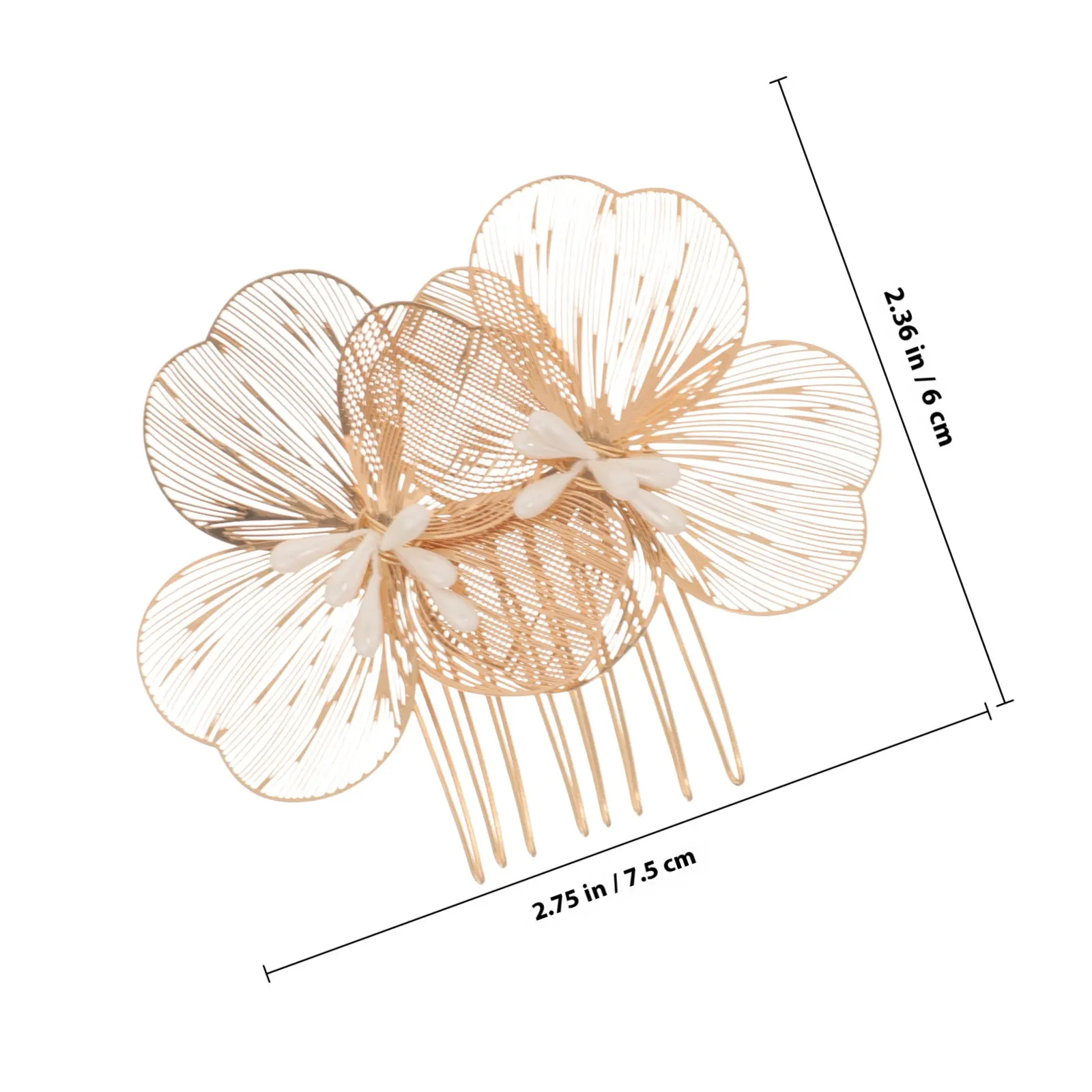 골드 플라워 헤어 사이드 콤 신부 머리핀 반짝이는 한국 스타일 웨딩 헤어 장식 여성용