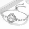 5PCS Women Silver Watch Fashionable Heart Shaped Dial Quartz Wristwatch Retractable Chain Strap Watch Jewelry Set Gift For Her 4