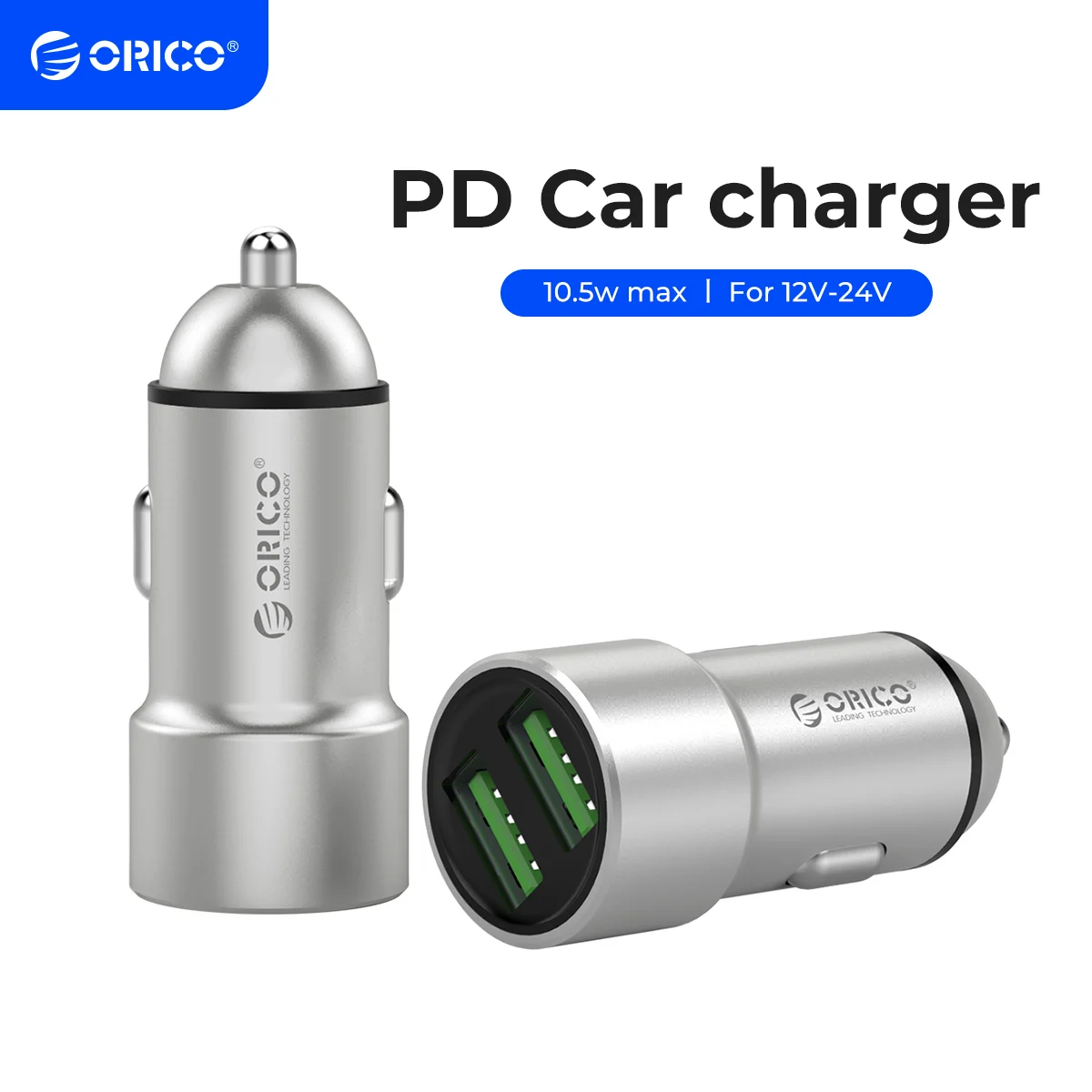 ORICO Dual USB Car Charger 12W Max For iPhone Samsung Xiaomi Huawei