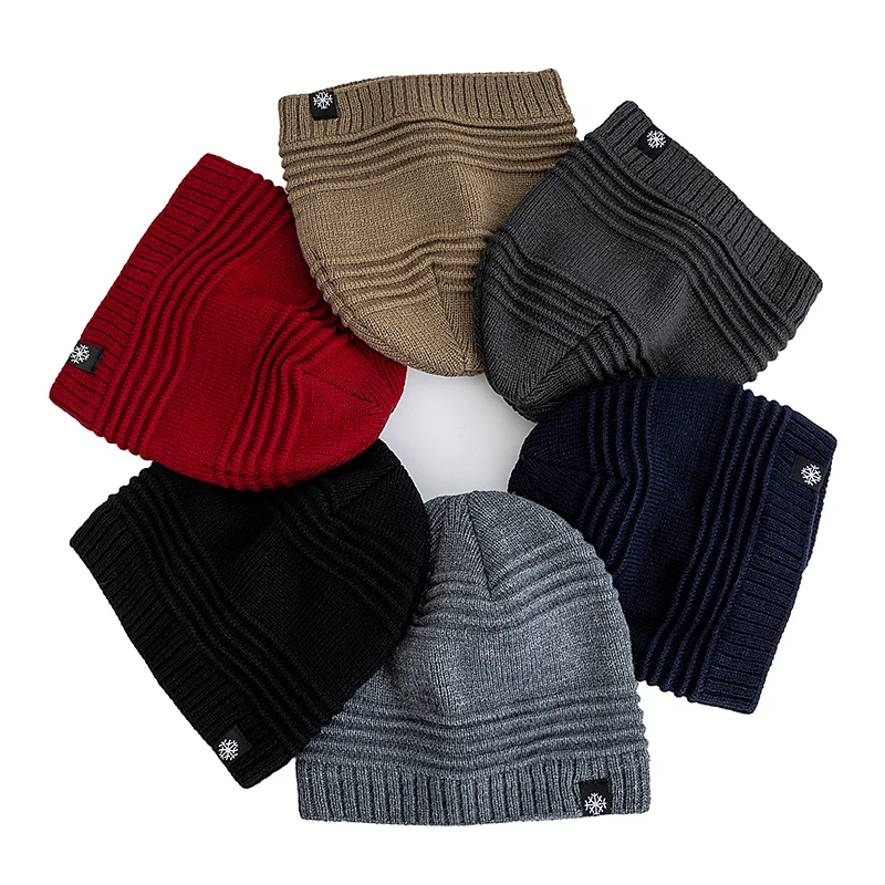 Hot Sale Unisex Fur Lined Beanie Hat Keep Warm Winter Hat Thick Hat For Men And Women Snow Label Fashion Winter Cap