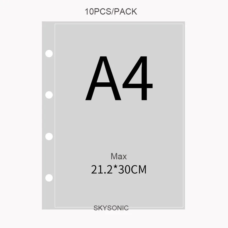 10pcs/Set A4 Binder PP Sleeves PostCards Bag 3/5 Inch Album Collect Refill Pocket Organizer Stationery Supplies photo album postcard holder photo card binder
