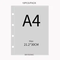 SKYSONIC 10pcs/Set A4 Binde PP Sleeves PostCards Bag Guka 3/5 Inch Album Collect Refill Pocket Organizer Stationery Suppl 2