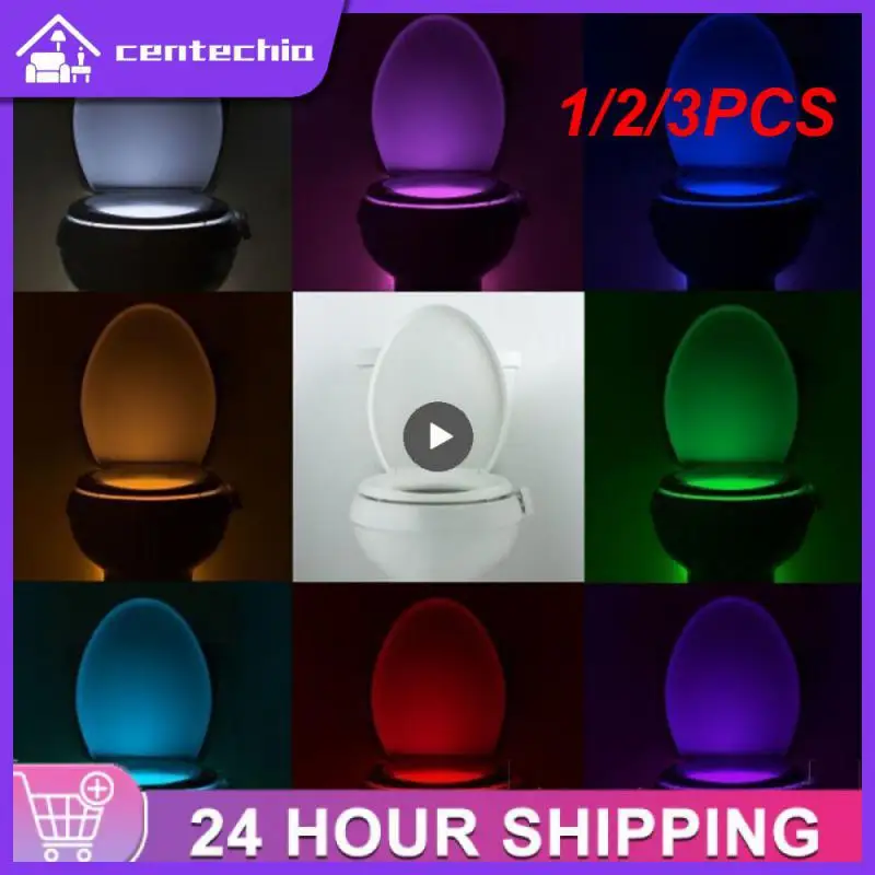 모션 센서 변기 조명, 욕실용 USB LED 색상, 충전식 방수, 화장실 WC 루미나리아 램프, 1 개, 2 개, 3 개
