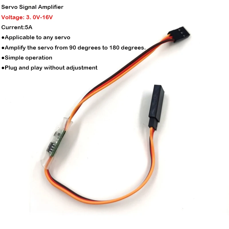 

PPM/PWM Servo Signal Amplifier 90 Degree Extended to 180 Angle Increases Expander 3V-16V Extension Cord For RC Racing Drone DIY