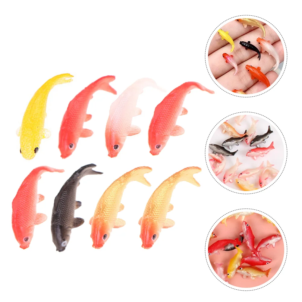 

8/10/12pcs Dollhouse Miniature Goldfish Model Simulation Mini Fish Carp Animal Figure Kids Toys Home Decoration Mixed Style
