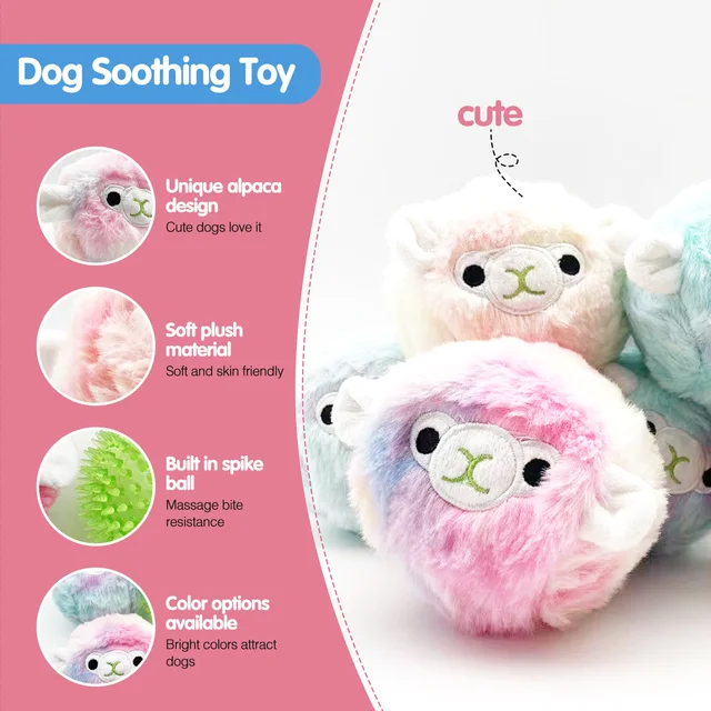 Pet dog toys, plush prickly balls, squeaking sounds, cute alpaca teeth grinding, accompanying various dogs of all sizes 5
