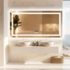 Extra Long Rectangle LED Bathroom Mirror with Bluetooth Speaker Front-lit and Backlight Vanity Mirror Smart Anti-fog 2