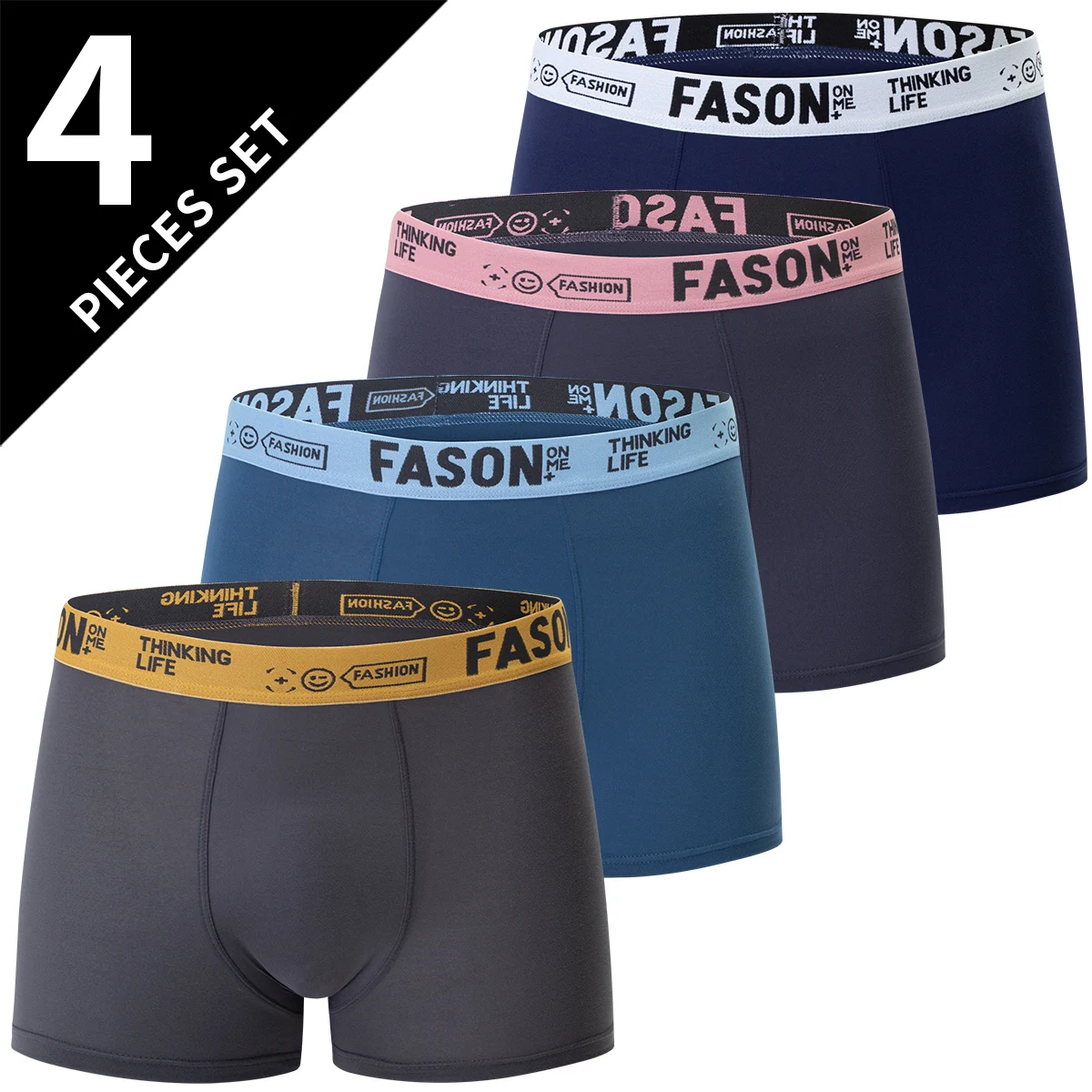 4/10 Pack Men's And Teenagers' Simple And Fashionable Boyshort Casual Joker Elastic Waist Shorts Multi-size Mixed Color Underwea 2