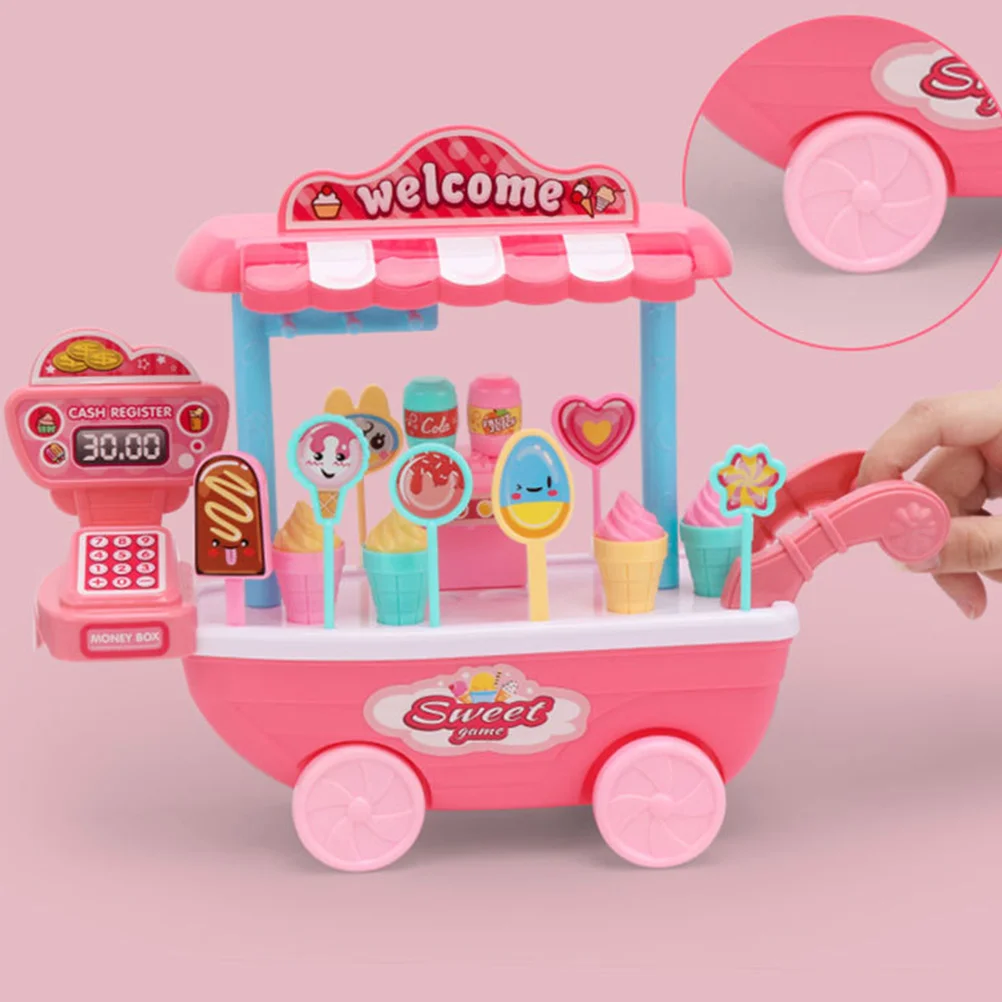 

Игрушечные машинки для игрового домика, забавные распродажи обучающих игрушек из АБС-пластика, Детские реквизиты, имитация мороженого, детские тележки
