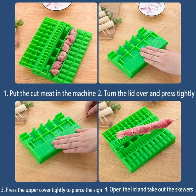Barbecue Stringer Gyors Nyárs Kebab Készítő Doboz Gép Marhahús Zöldség Húr Grill Konyha Kiegészítők Bbq Eszköz - Image 6