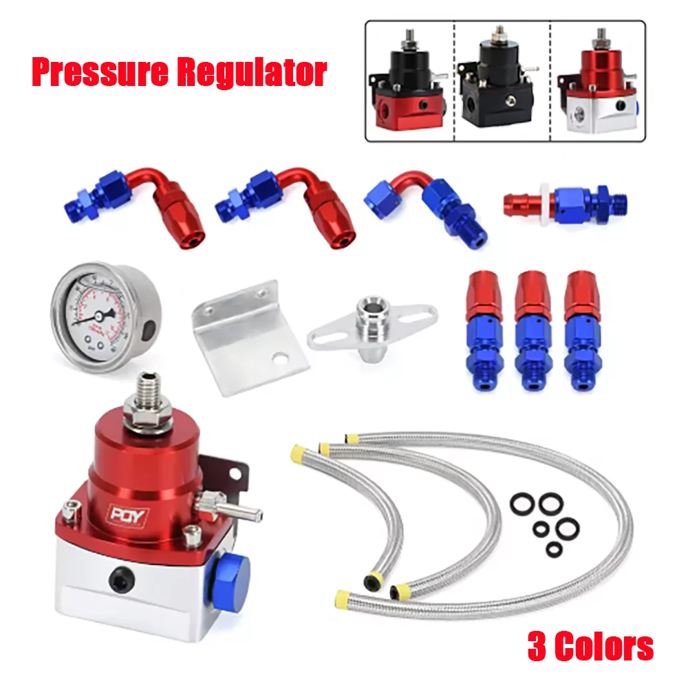 Universal Adjustable Fuel Pressure Regulator Oil 160psi 100psi Gauge ...