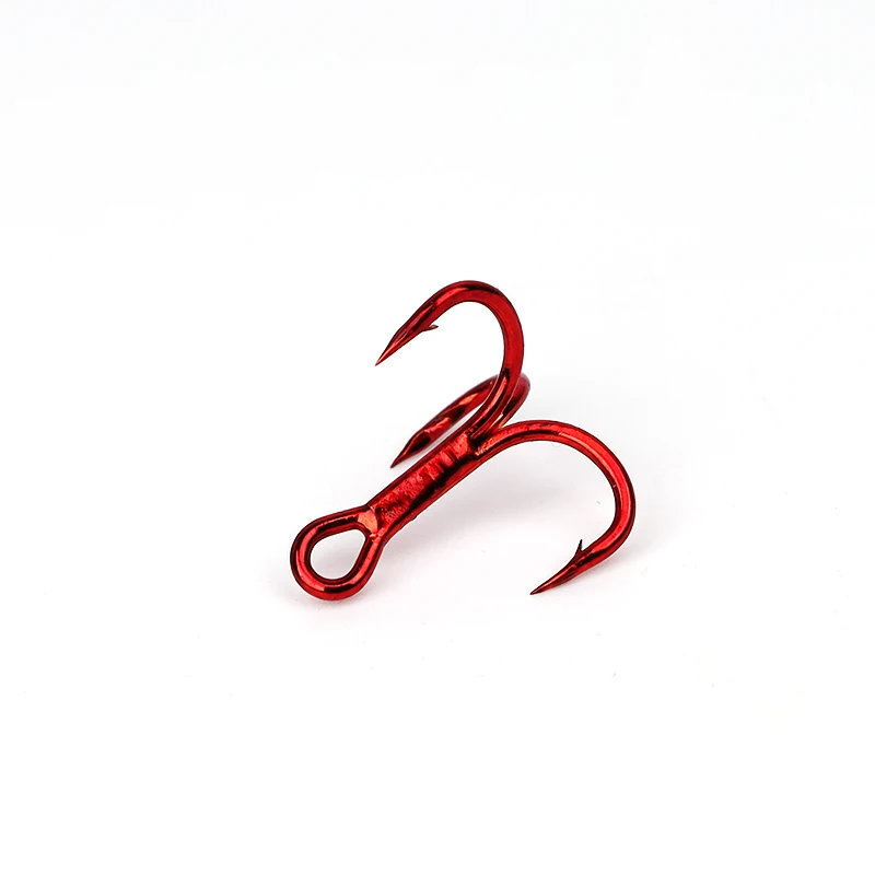 OUTKIT 10pcs 4x Strong Super Sharp Round Treble Hook Antirust High