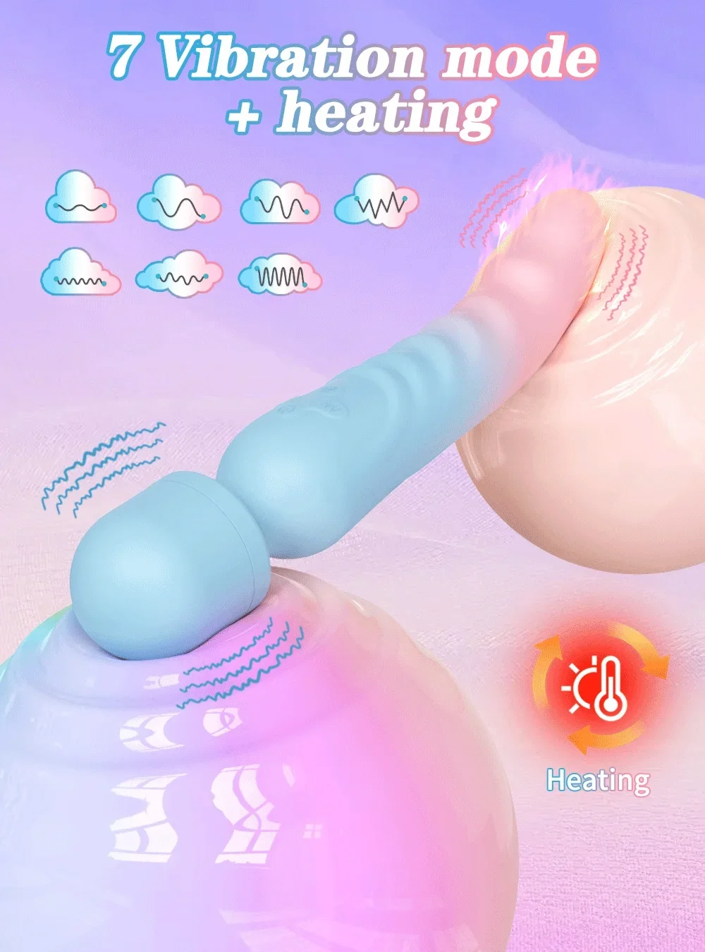 HeartCaptor G-Spot Vibrator Clitoral Stimulator Silicone Heating Wand Massager for Women Couples - Details 1