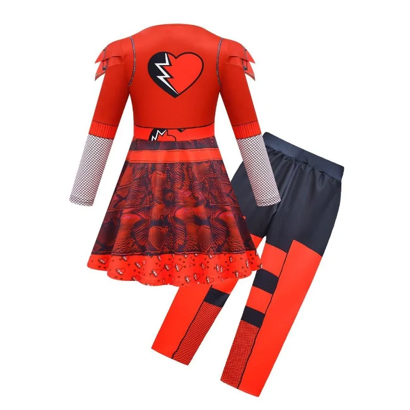 D-Descendants 4 Halloween Kylie Cantrall Red Cosplay Costume The Rise of Red Wonderland Starlight Heirs Chloe Dress Up Fancy Wig