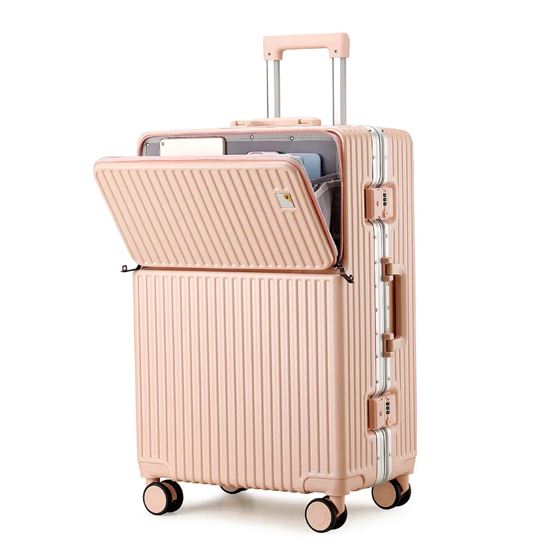 New Suitcase Wheels PC Luggage  Multi-Functional Aluminium Frame Silent Wheel Password Suitcase Lightweight Business Luggage