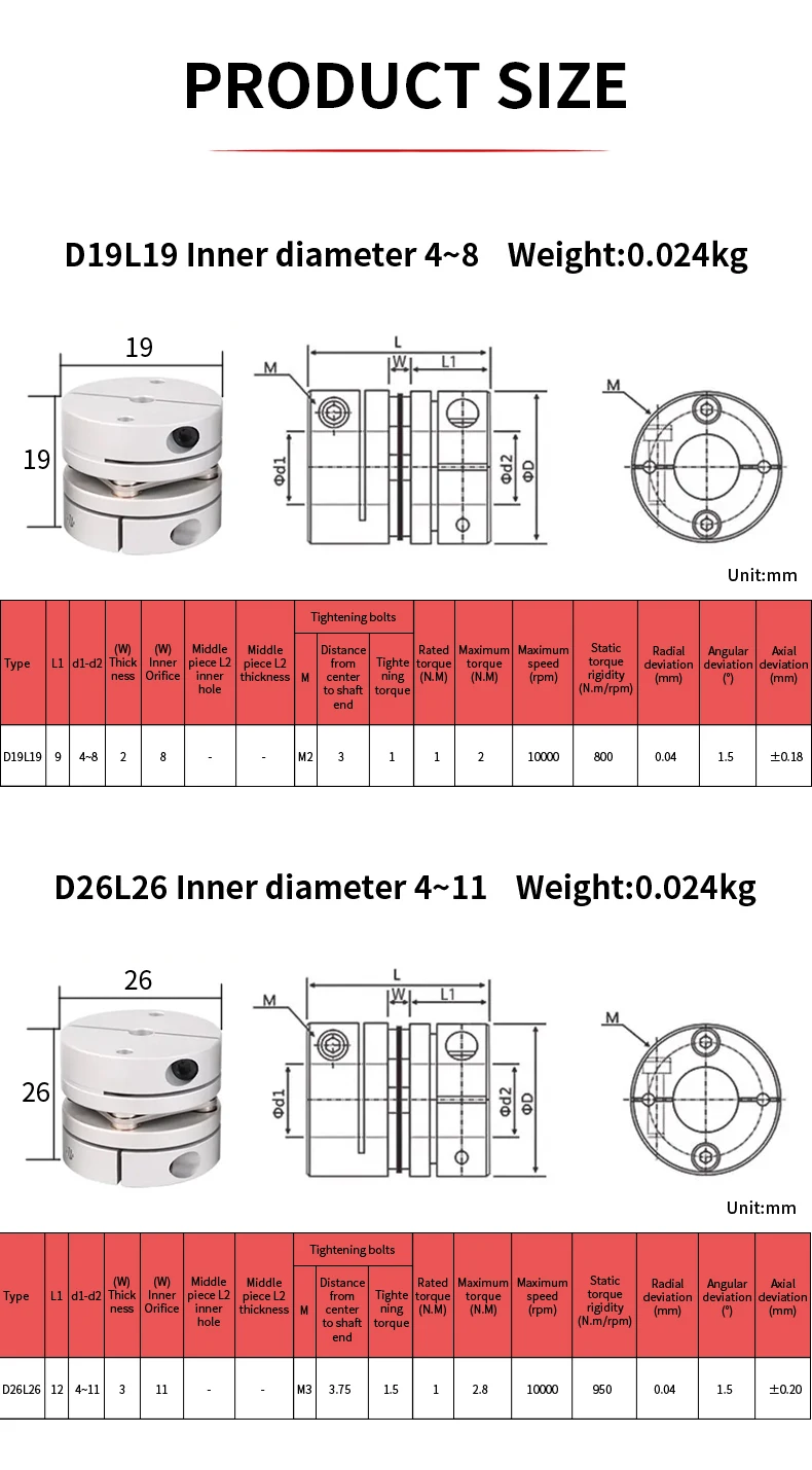 Flexible Einzelmembrankupplung 1PC D34L32 Innenloch 6/8/9-14mm Aluminiumlegierung Elastische Servomotor Schraubstangenkupplung – Detail 8