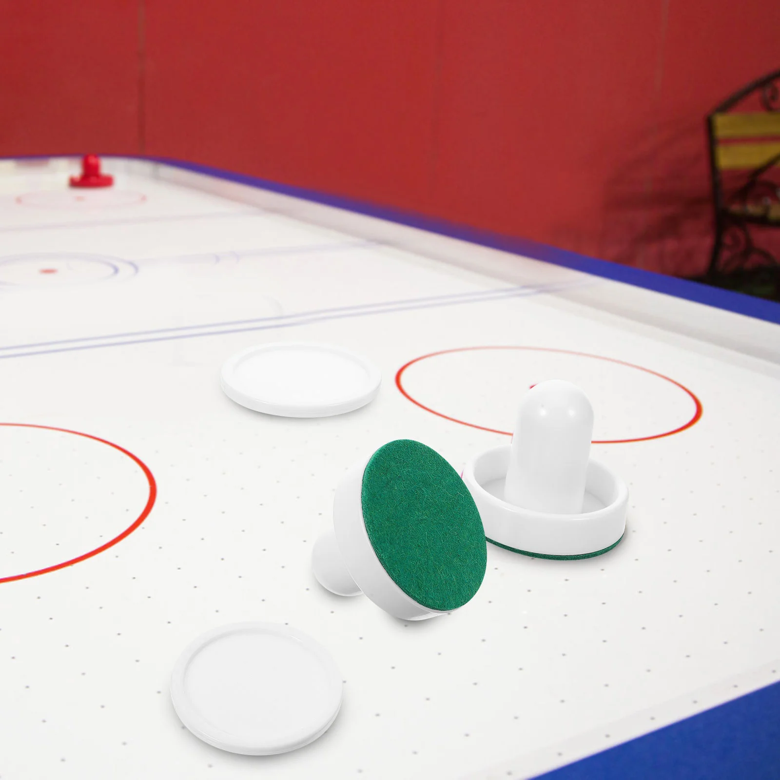 Two 60Mm White Four White Balls Air Hockey Set Paddles Ice Replacement Parts Tabletop Accessories Game Supplies