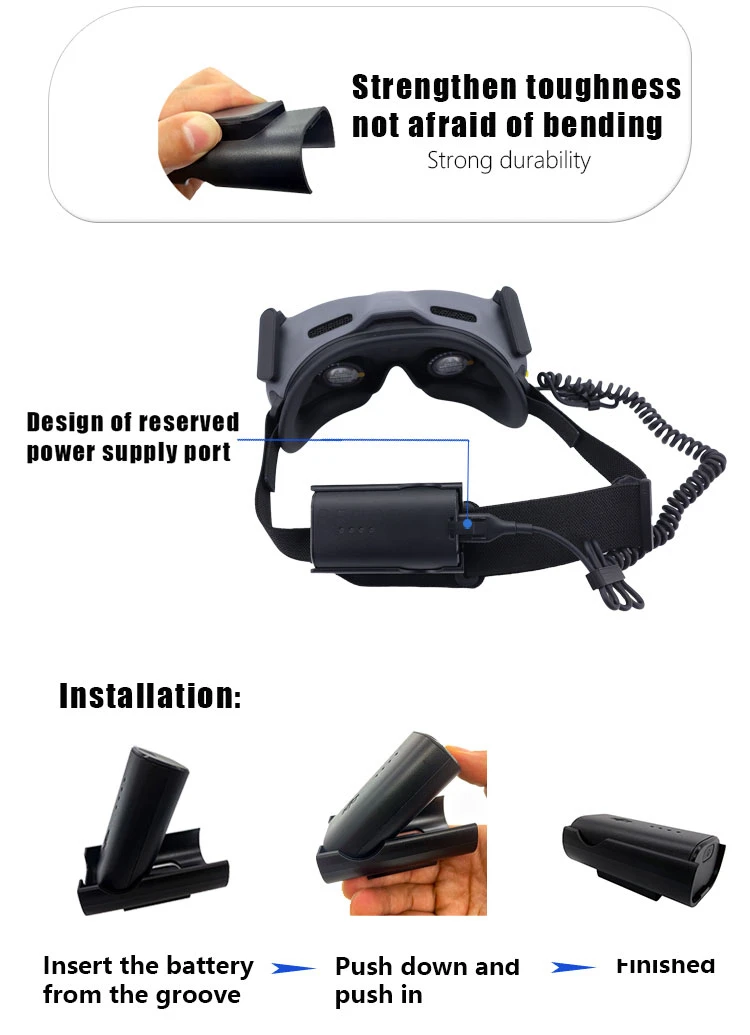 Description Picture 4 of itemBattery Storage Case For Avata FPV Battery Holder Headband Back Clip Holder For DJI Avata Goggles V2 V1 Glasses Accessories