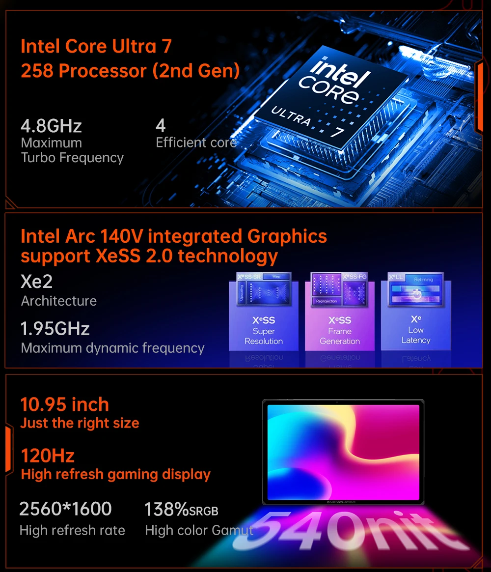 OneXPlayer X1 Air 인텔 코어 울트라 7 258V 3 IN 1 AI PC 노트북 태블릿 휴대용 게임 콘솔 10.95인치  컴퓨터 윈도우 11 미니 SSD 슬롯 - AliExpress
