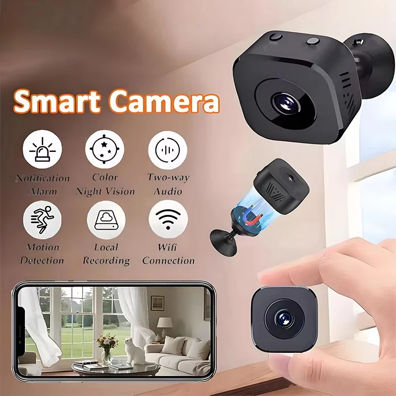 MiniSecurityCameraPro4KFullHDWiFiSurveillanceWith2WayAudioMotionDetectionInfraredNightVisionSecurityCam