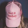 Pink Cool It Cowboy Baseball Cap Cool Girl Summer Comfortable Mesh Cap Embroidered Trucker Hat Gift for Her 2
