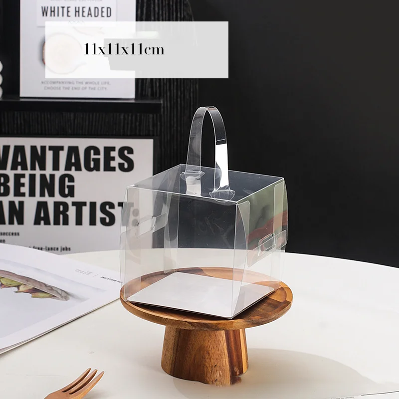 50pcs Transparent Cake Boxes with Handles, Plastic Cupcake and Chocolate Gift Boxes, Mi... - SKU TCBH1052 - UGI Packaging