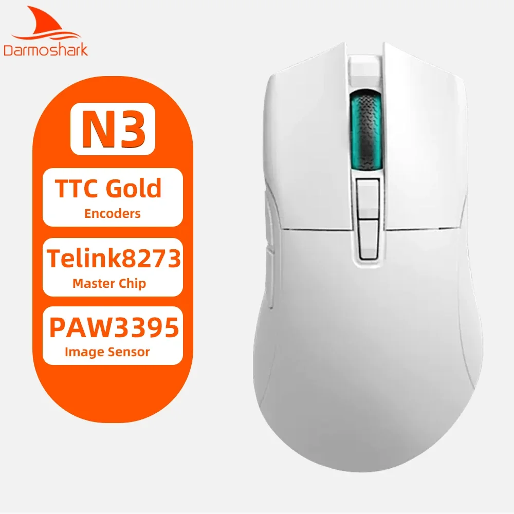 

Darmoshark N3 Gaming Mouse Wireless Bluetooth Tri-mode 7 Keys 26000DPI PAM3395 Optical Computer Mice Macro Drive For Laptop PC