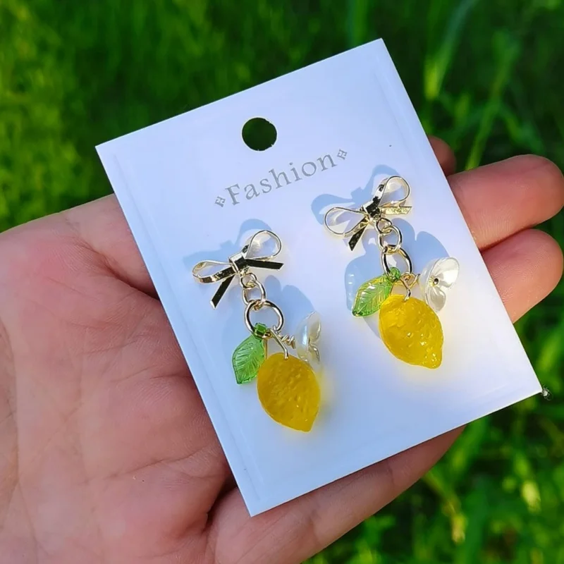 Creative Cute Lemon Drop Earrings 2025 New Fresh Lemon Earrings Holiday Gift For Girls For Summer Vacation 2