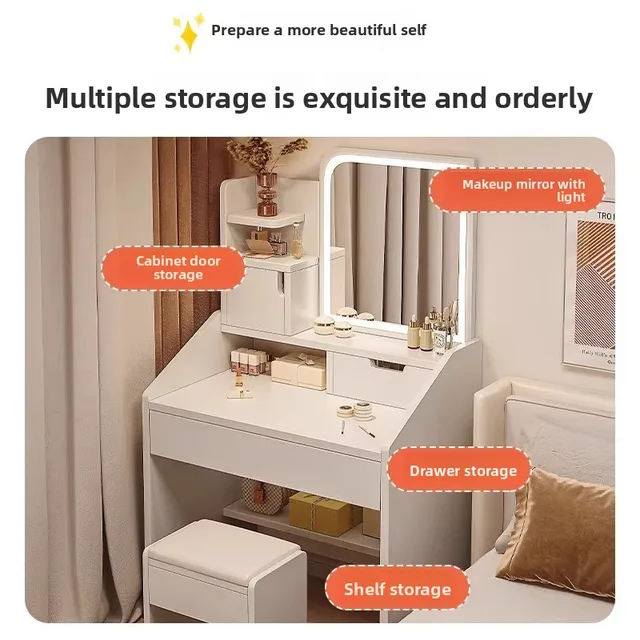 Dresser household bedroom with mirror makeup table small apartment storage makeup table