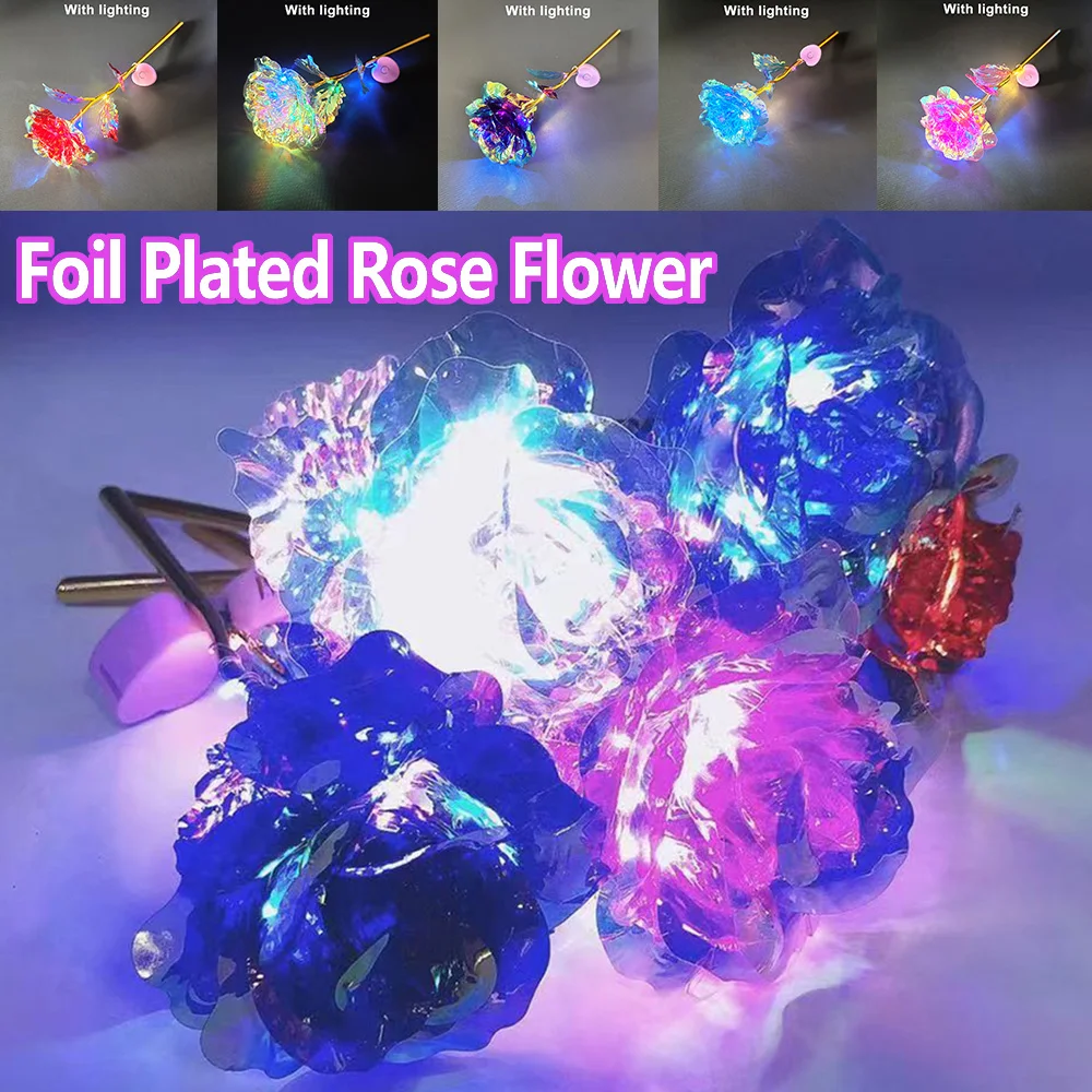 

Led Valentine's Day Mother's Day Gifts Roses Gifts For Women Rainbow Roses Bouquet Valentine Lighting Roses Creative Gifts