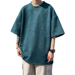 New Design Men's T Shirt Summer Fashion Loose Basic Solid O-Neck T Shirts Women Casual Short Sleeve Hip Hop Top Tees Streetwears