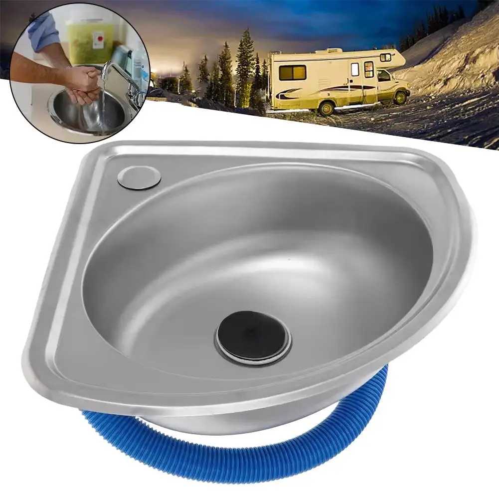 Rv Kitchen Sink Bathroom Basins Vegetable Motorhome Steel Bar Small Single Drop Bowl Corner Tub Y0l8 rv sink