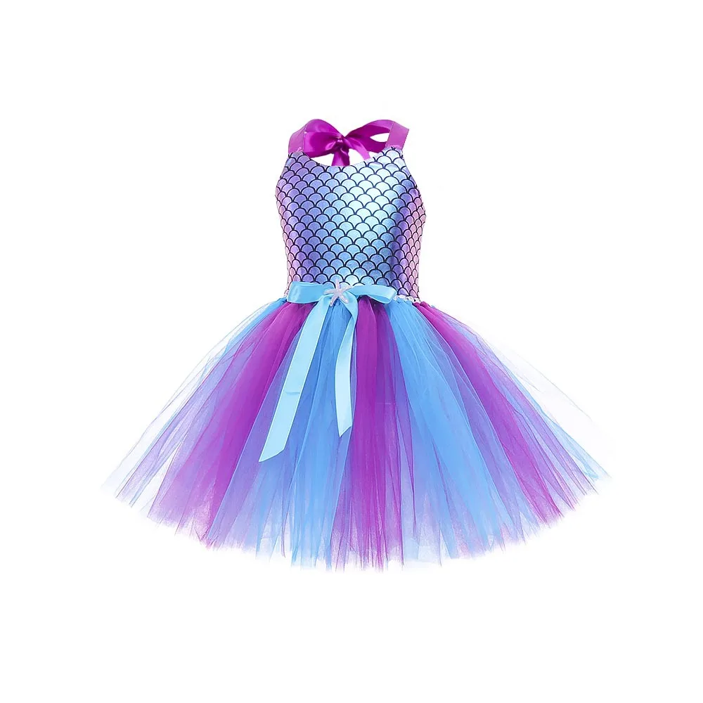 Girls Mermaid Dress Children Princess Perform Costume Tutu Dress