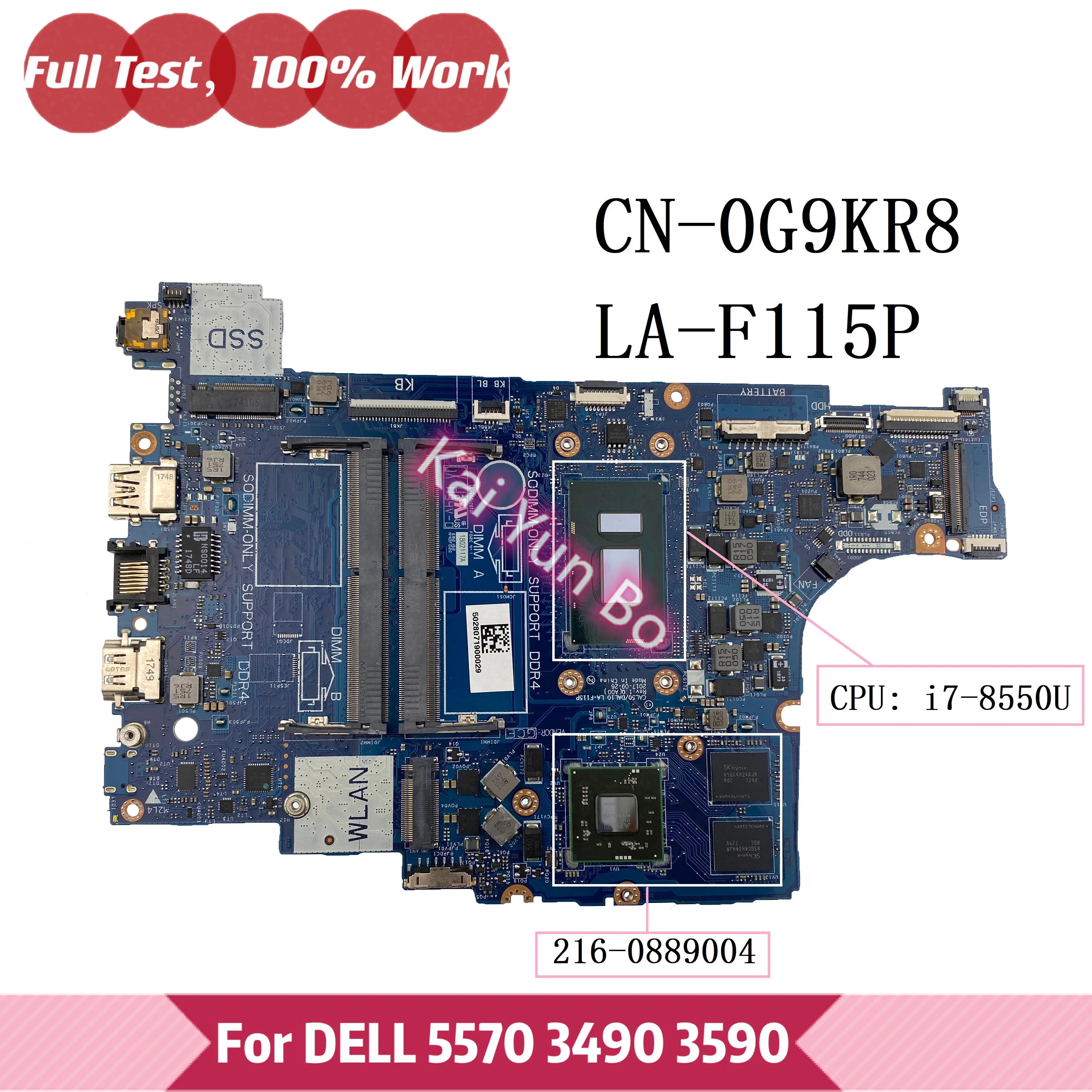 

CAL50 DAL10 LA-F115P For Dell Inspiron 15 5570 17 5770 3490 3590 Laptop Motherboard CN-0G9KR8 0G9KR8 G9KR8 I7-8550U 216-0889004