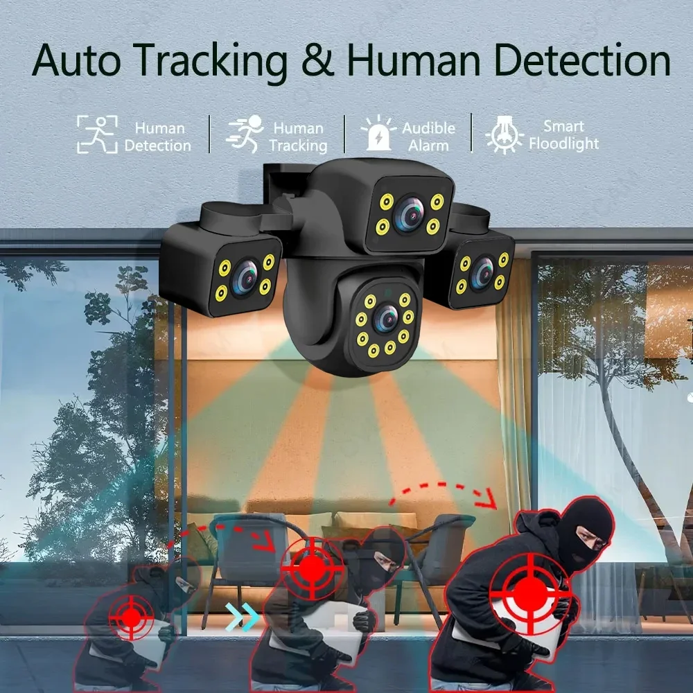 IPC360 Home 15MP Three Lens Three Lens Wifi Camera PTZ Outdoor Wireless Security Cam AI Human Monitoring Video Surveillance 3