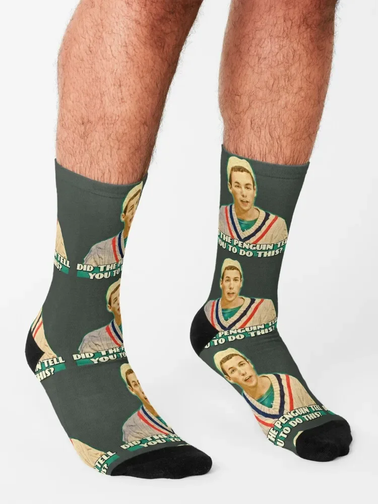 Did the Penguin tell you to do this? Socks heated valentine gift ideas soccer anti-slip with print Men Socks Women's