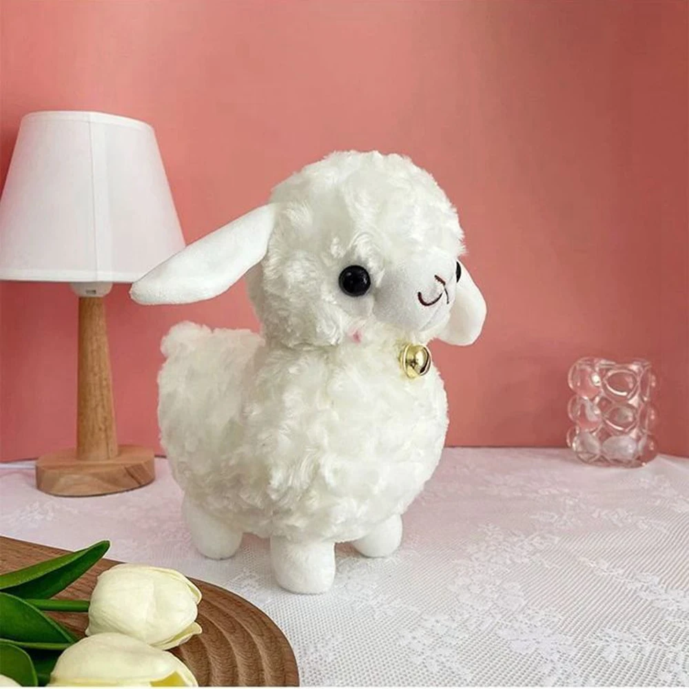 26CM New Super Cute Simulation Small White Plush Toy With A Bell To Sleep To Soothe The Long Hair Doll Birthday Christmas