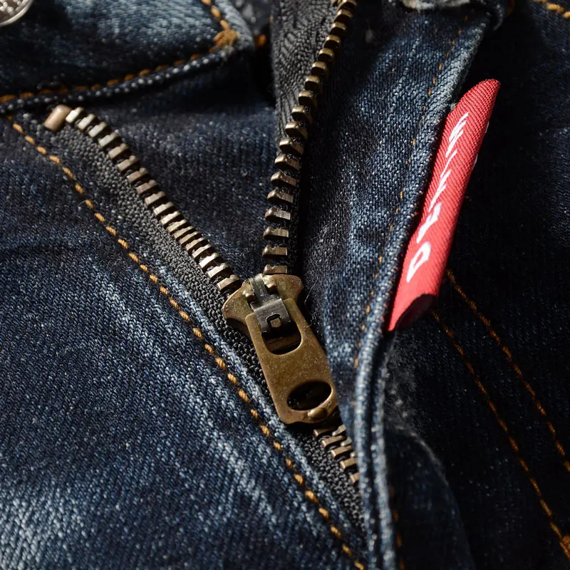 Streetwear Fashion Men Jeans Retro Black Blue Elastic Slim Fit Ripped Jeans Men Spliced Designer Embroidery Hip Hop Denim Pants