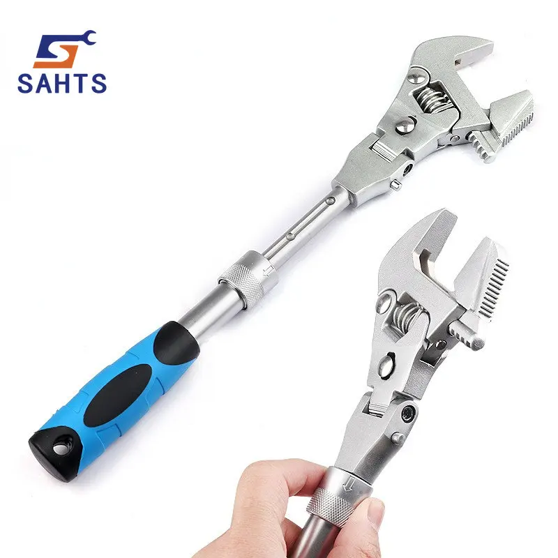 

SAHTS Multifunctional five-in-one 10-inch retractable adjustable wrench folding shaking head ratchet wrench conditioner wrench