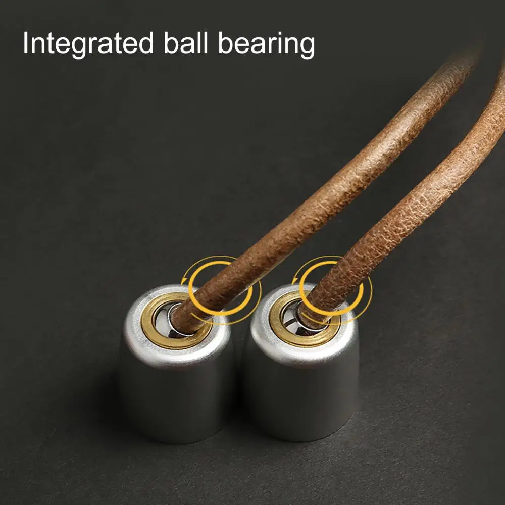 Adjustable Jump Rope Universal Metal Bearing Wooden Handle Adult Faux Leather Jump jump rope