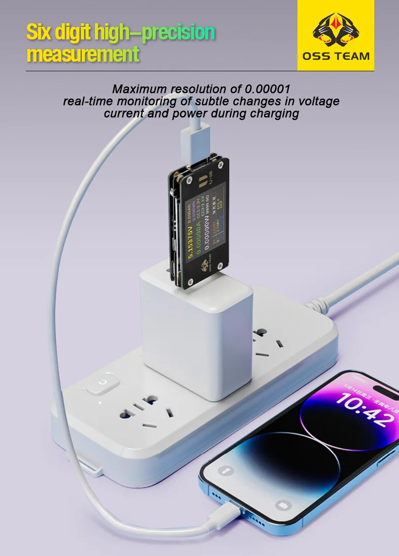 OSS U18 Fast charging tester high-precision voltage & current tester meter multi