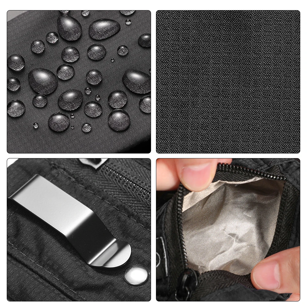 Mini Coin Purse Simple Fabric Pouch with Zipper & Belt Clip Non-braided RFID Blocking Money Bag Organizer for Cash and Coins 5