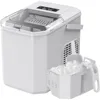 Ice maker countertop, portable ice maker with handle, self-cleaning ice maker with basket and spoon, 9 cubes in 6 minutes 1
