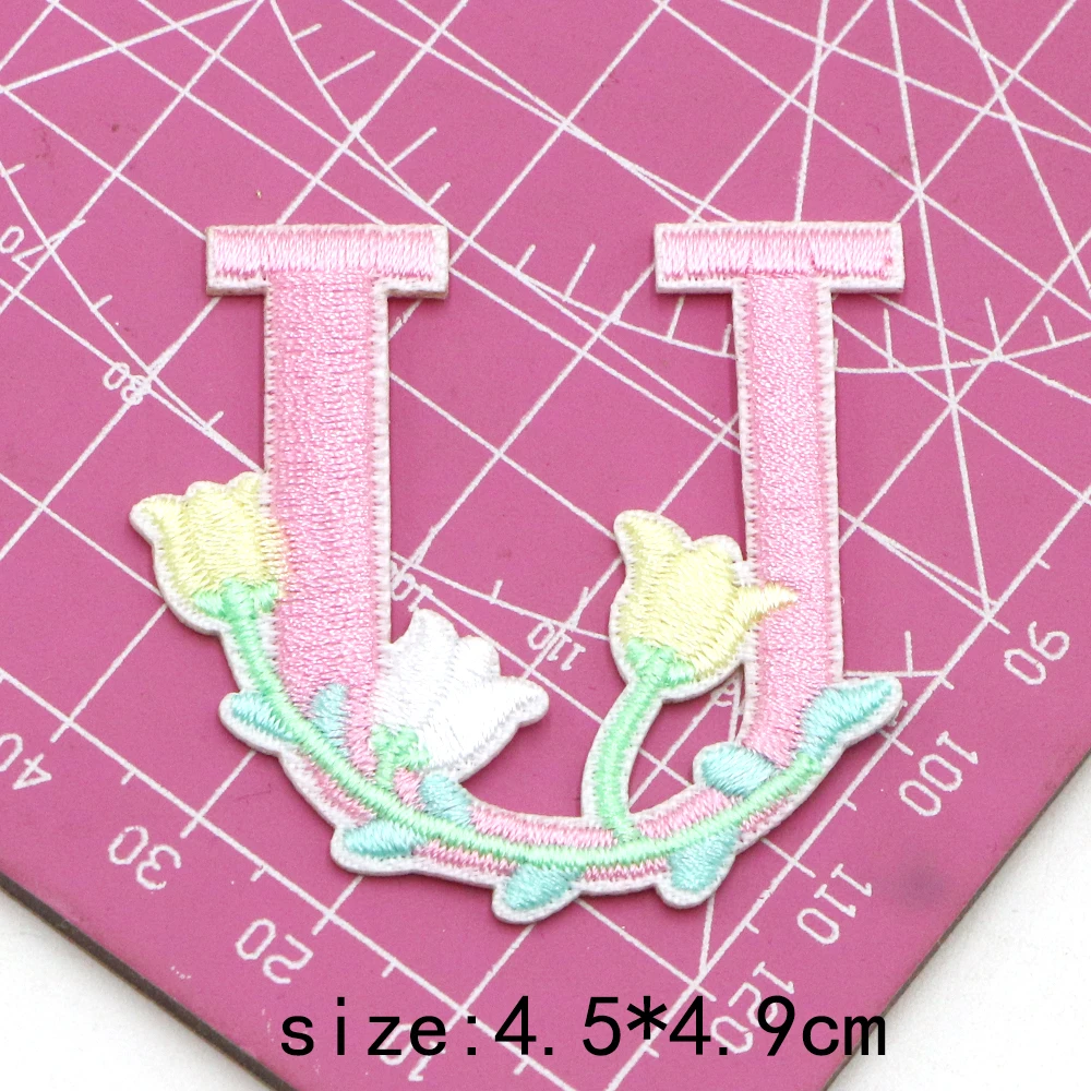 1 Stück 1,77 Zoll Buchstaben-Blumen-Applikationen, Bunte Buchstaben-Patches zum Aufnähen, Reparatur-Patches für Kleidung, Taschen, DIY-Basteln – Detail 25