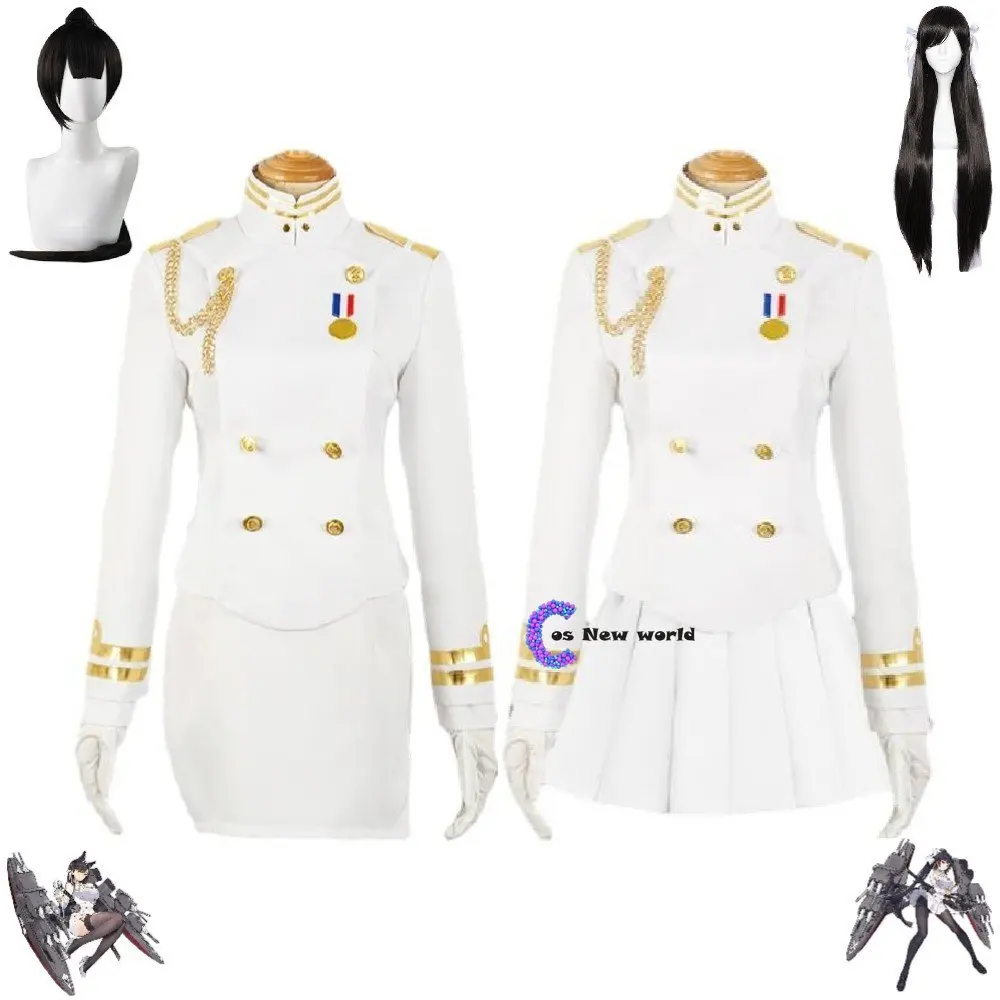 

Ijn Atago Takao Cosplay Costume Anime Game Azur Lane Halloween Top Skirt Wig Sakura Empire Sexy Woman Dog Combat Uniform Suit